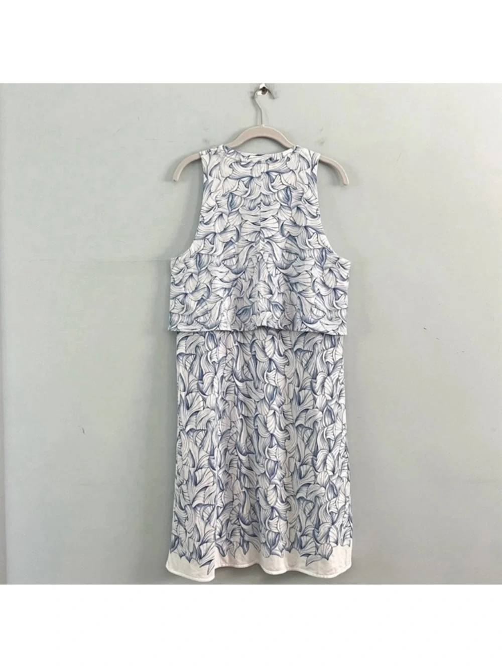 Tory Burch Kaley White Ellora Pima Cotton Popover Faux Layered Mini Dress‎